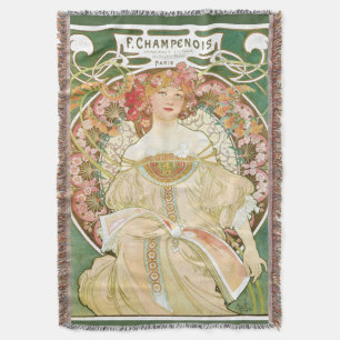 Couverture Art Nouveau vintage, Champenois par Alphonse Mucha