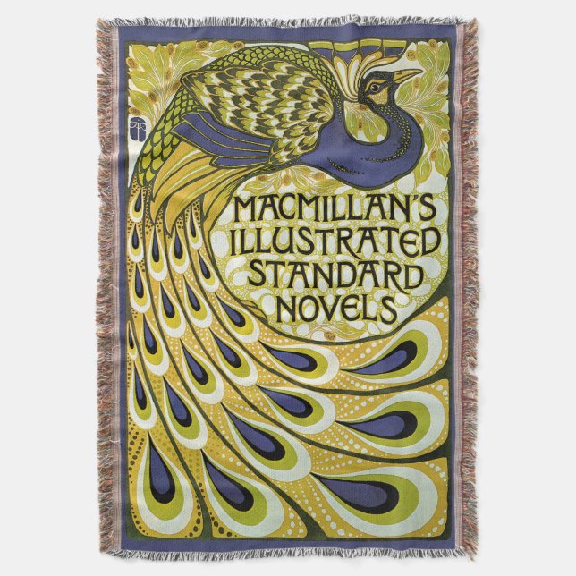 Couverture Art Nouveau vintage, plume de paon Macmillan (devant Vertical)