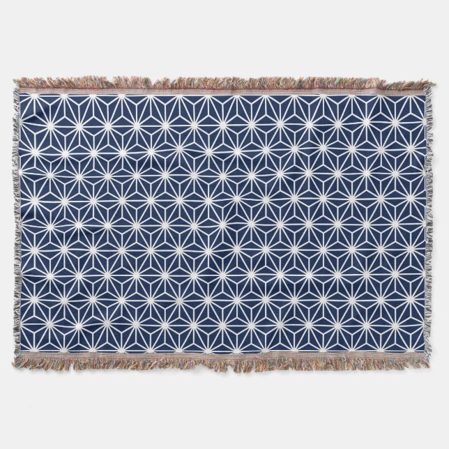 Couverture Asanoha Style - Blanc sur Dk Blue 001744 (Devant)