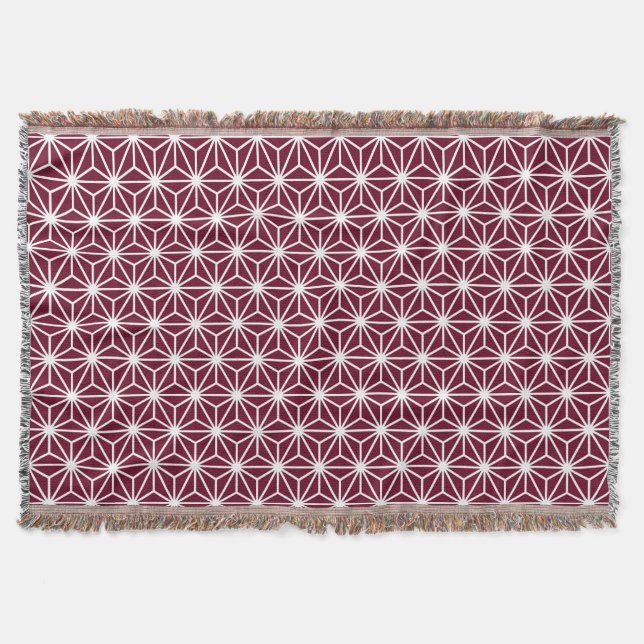Couverture Asanoha Style - Blanc sur Dp Crimson 65001d (Devant)