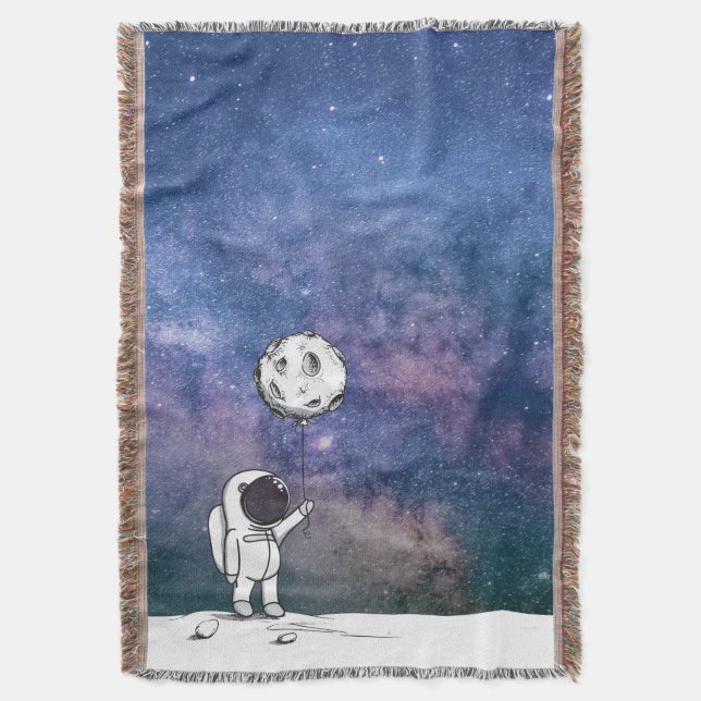 Couverture Astronaute dans l'espace avec ballon de lune cosmo (devant Vertical)