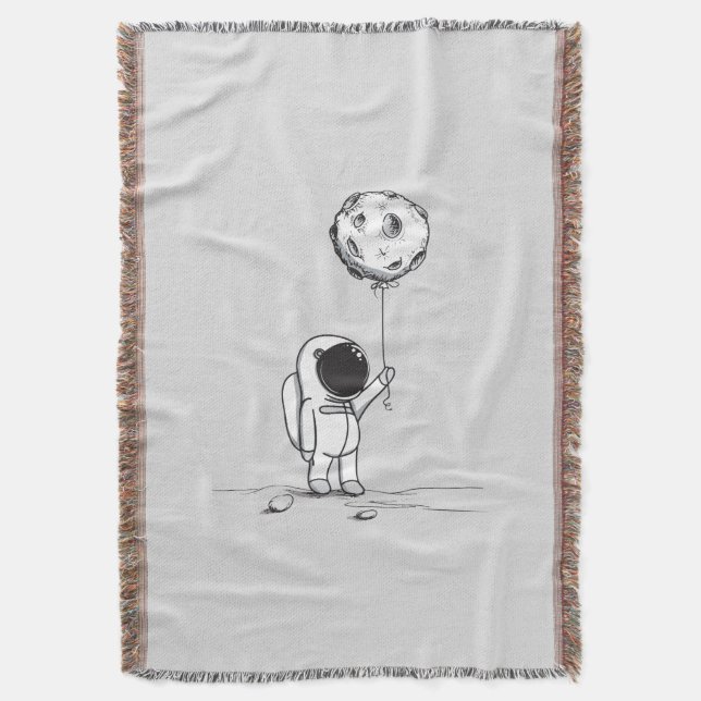 Couverture Astronaute dans l'espace avec ballon de lune cosmo (devant Vertical)