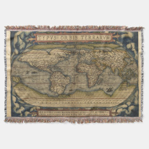 Couverture Atlas vintage d'antiquité de carte du monde