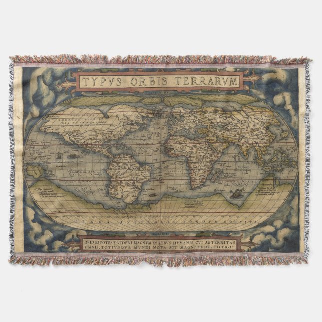 Couverture Atlas vintage d'antiquité de carte du monde (Devant)
