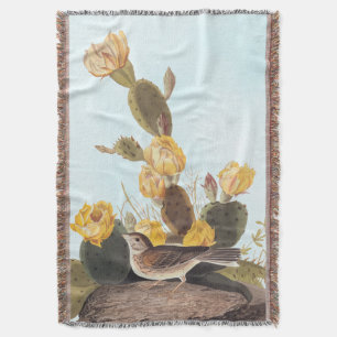 Couverture Audubon Vesper Sparrow et Prickly Pear Cactus
