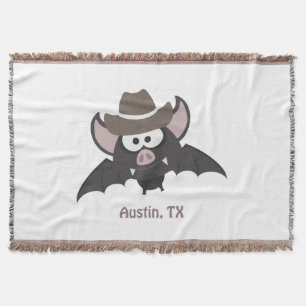 Couverture Austin Texas Cute Cartoon Cowboy Bat