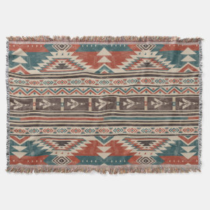 Couverture Autochtone Motif d'Amérique Tribale Indien