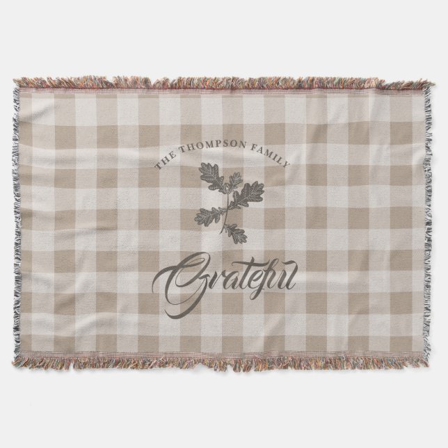 Couverture Automne Gratitude Folio Taupe Plaid (Devant)