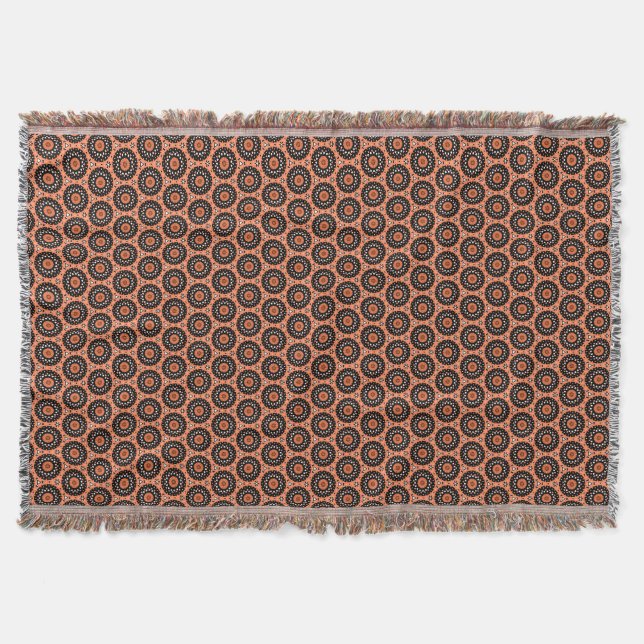 Couverture Automne Orange Floral (Devant)