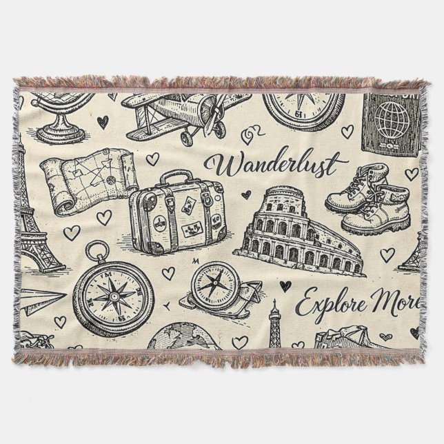 Couverture Aventures de voyage vintage motif sans couture (Devant)