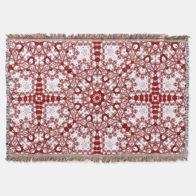 Couverture Azra ・ Mandala géométrique rouge et blanc (Devant)