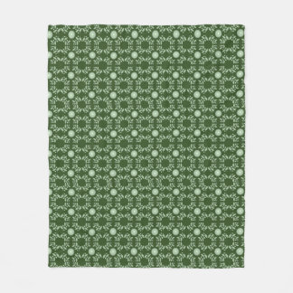 Couverture aztèque vert-foncé de motif de feuille