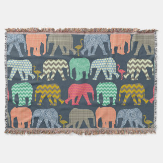 Couverture baby shower des bébés éléphants et flamants