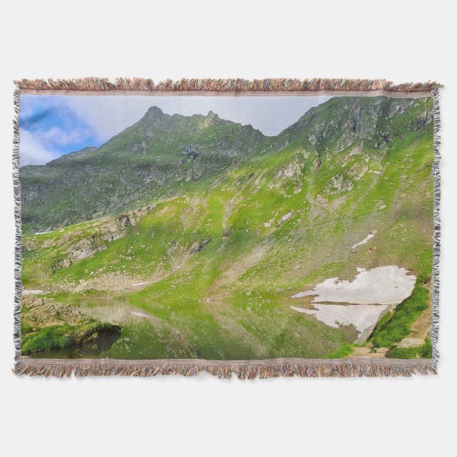 Couverture Balea Lake Mountain Slope – Romania Alpine Print (Devant)