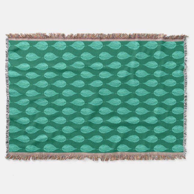 Couverture Balle en feuille de hêtre Imprimer, Turquoise et A (Devant)
