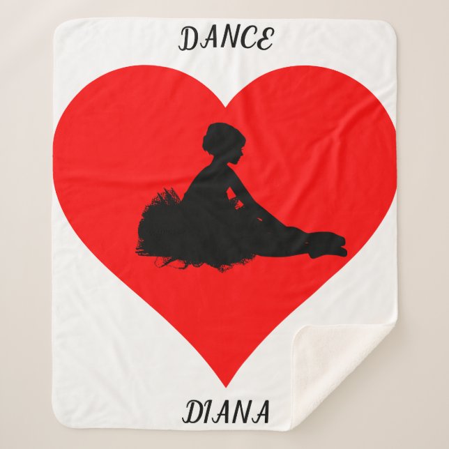 Couverture Ballerina blanche avec un coeur rouge. (Devant)