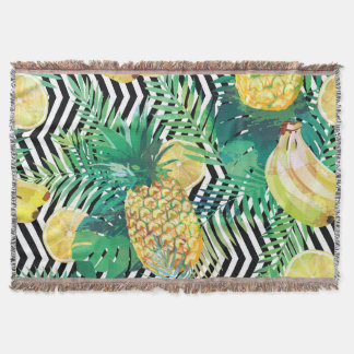 Couverture Bananes exotiques citrons Tropical sans joint