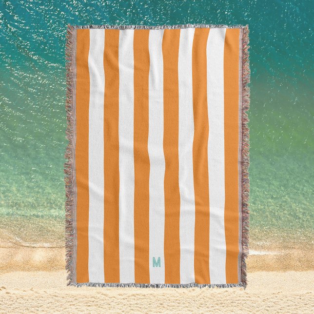 Couverture Bande de cabane orange et monogramme Turquoise per (Créateur téléchargé)