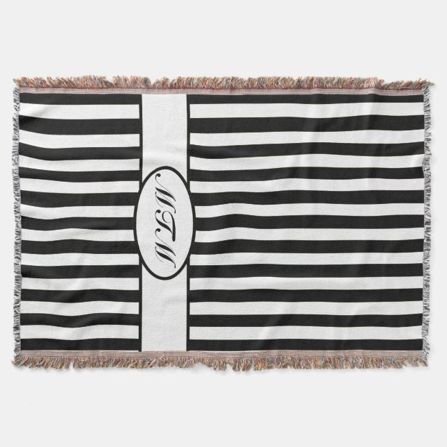Couverture Bandes automnales noires avec monogramme (Devant)
