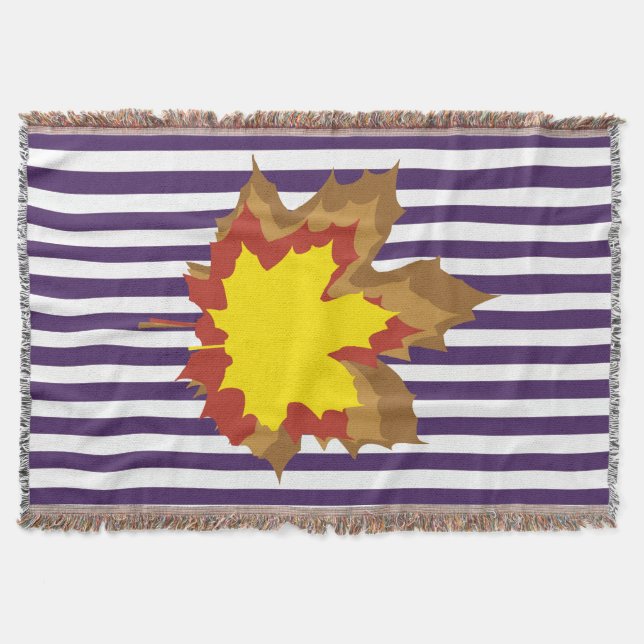 Couverture Bandes automnales pourpres avec Feuilles (Devant)