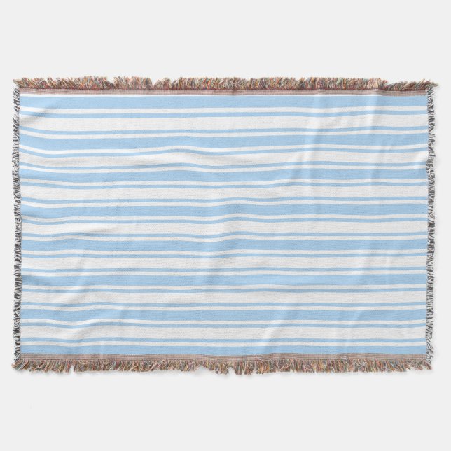 Couverture Bandes de bonbons bleu pâle et blanc (Devant)