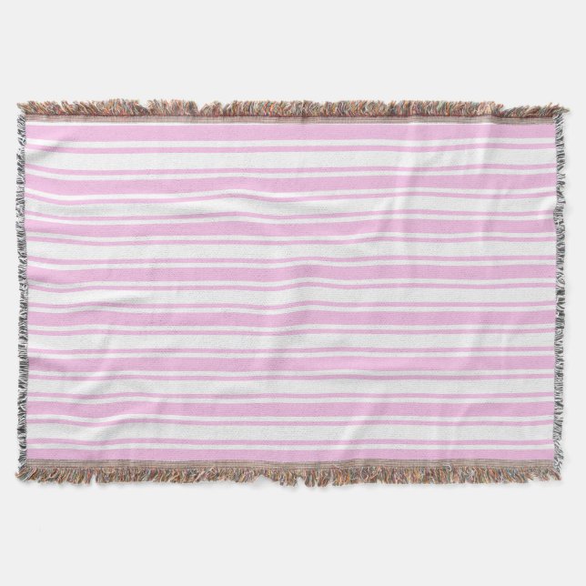 Couverture Bandes de bonbons rose clair et blanc (Devant)