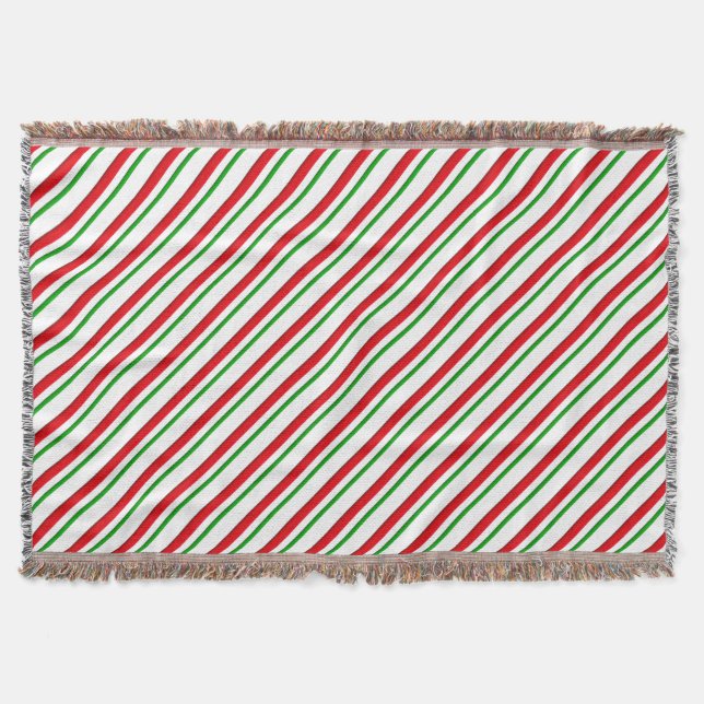 Couverture Bandes de bonbons, rouge, vert et blanc (Devant)