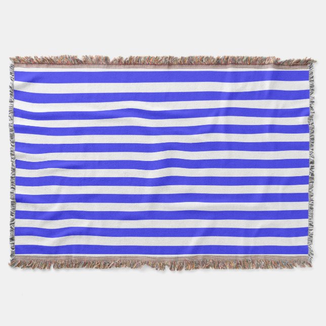 Couverture Bandes de bonbons royales bleues et blanches (Devant)