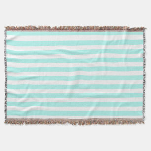 Couverture Bandes de bonbons turquoise et blanche