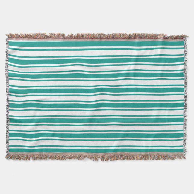 Couverture Bandes de bonbons turquoises et blanches (Devant)