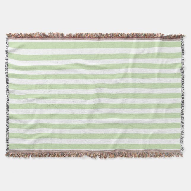 Couverture Bandes de bonbons vert pâle et blanc (Devant)