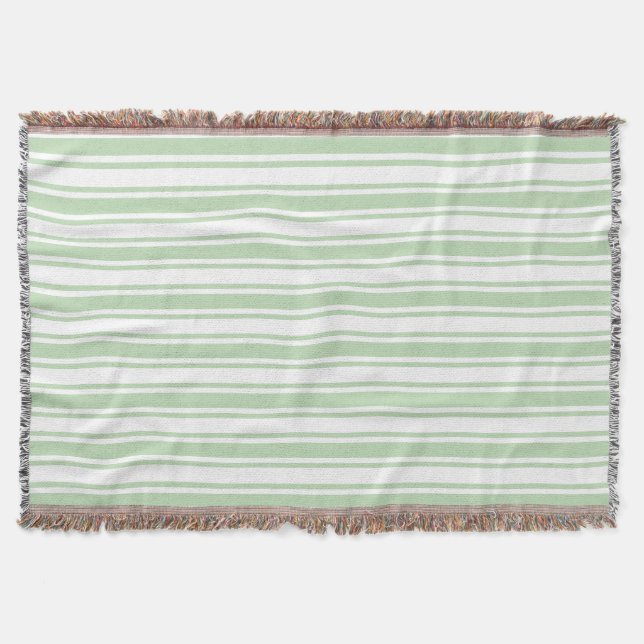 Couverture Bandes de bonbons vert pâle et blanc (Devant)