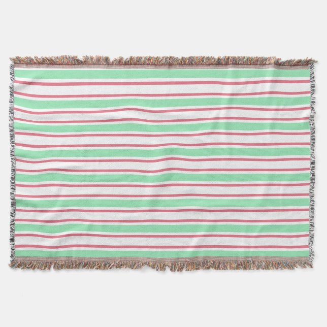 Couverture Bandes de bonbons vert, rose et blanc à la menthe (Devant)