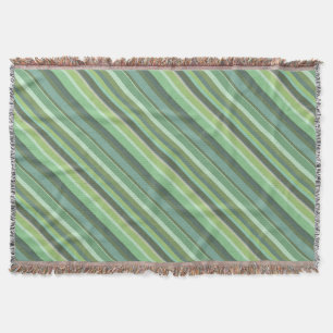 Couverture Bandes diagonales vert olive