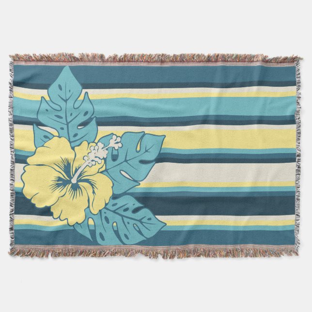 Couverture Banzai Beach Hawaiian Hibiscus Blanket rayée (Devant)