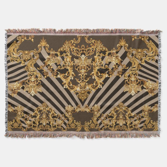 Couverture Baroque d'or : conception motif géométrique (Devant)