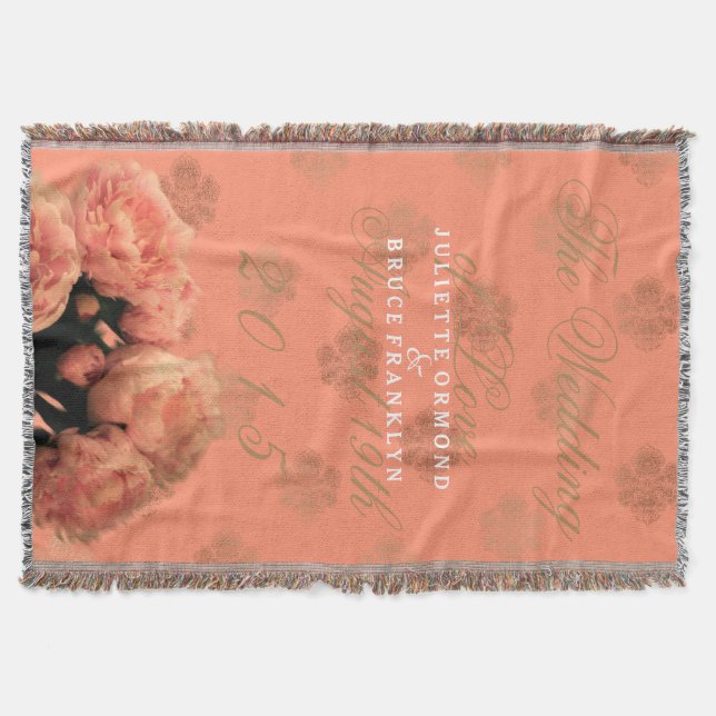 Couverture Baroque et pivoines - Plaid (Devant)