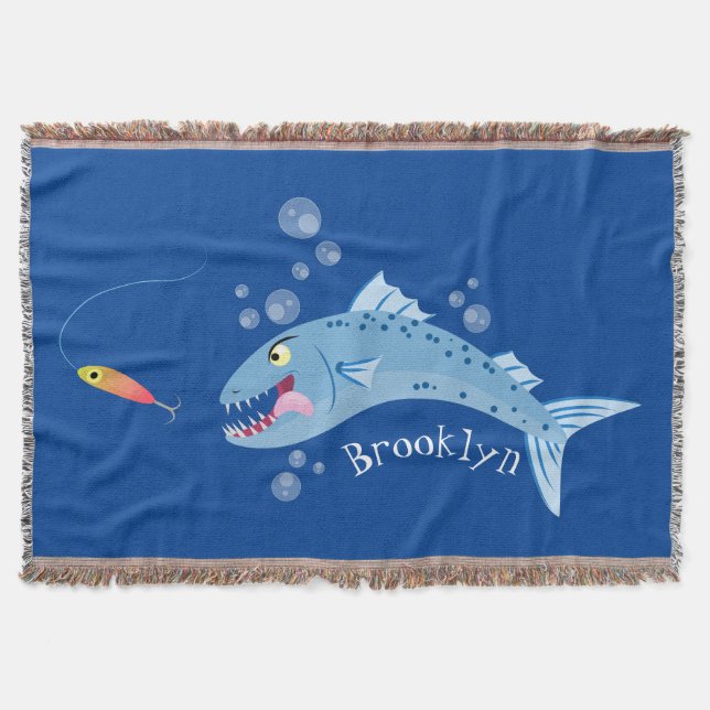 Couverture Barracuda poisson affamé de la pêche dessin animé (Devant)