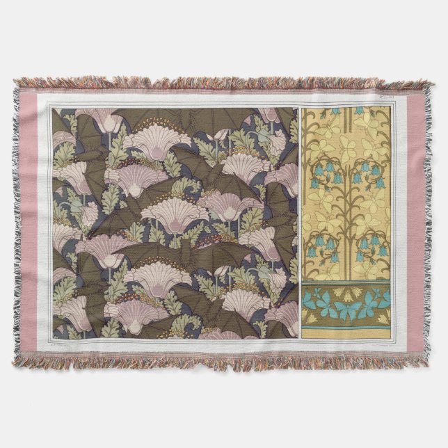 Couverture Bateaux Art nouveau et campanulas art textile flor (Devant)