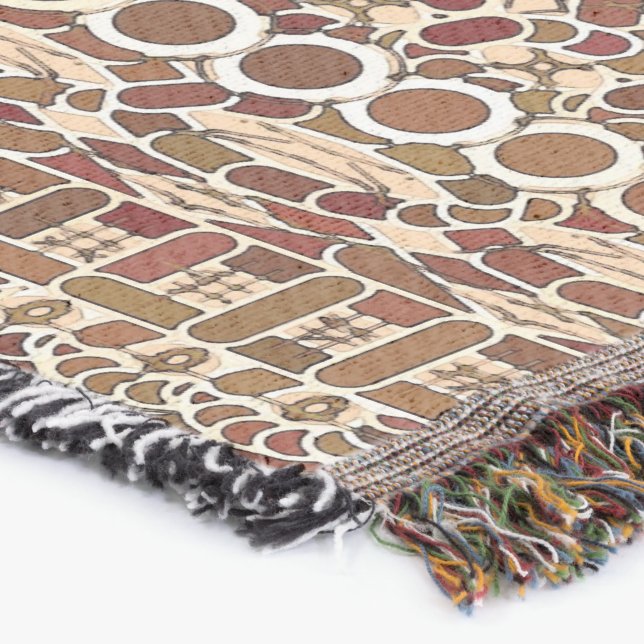 Couverture Batik tribal - marron et beige (Coin)