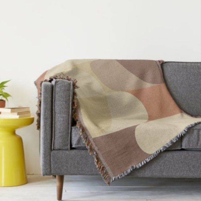 Couverture Bauhaus Terracotta Beige Abstrait Tons Terre (Créateur téléchargé)