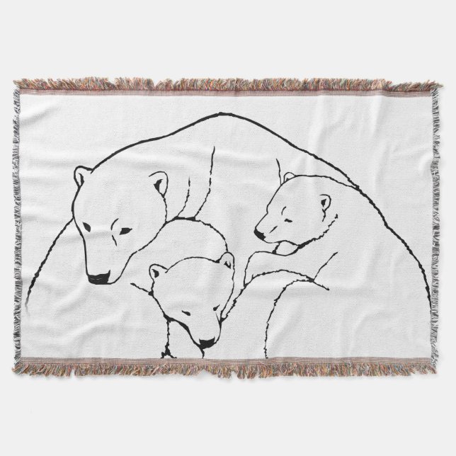 Couverture Bear Art Blanket Mère & Cubs Bear Thaillot Blanket (Devant)