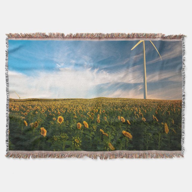 Couverture beau champ de fleurs de soleil avec ciel bleu nuag (Devant)