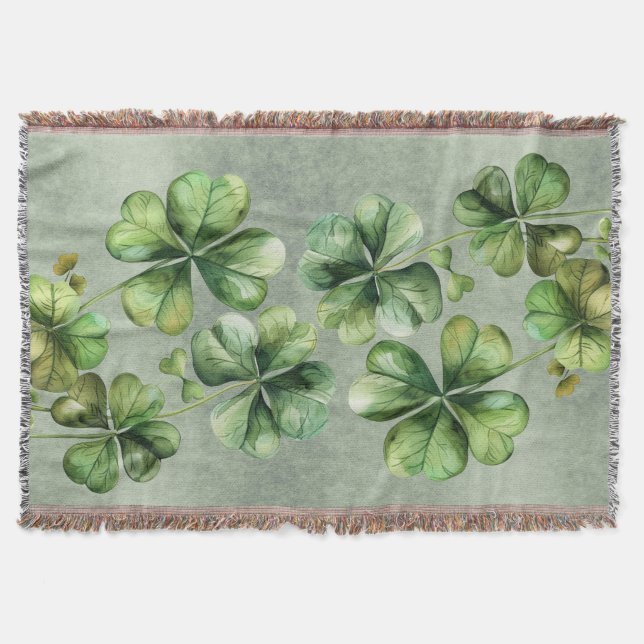 Couverture Beau Shamrock d'aquarelle verte (Devant)