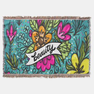 Couverture Beauté de l'oreiller avec fleurs
