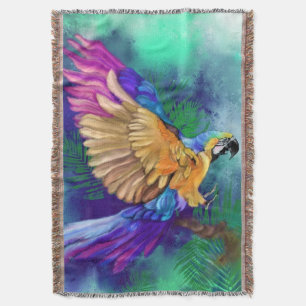 Couverture Beautiful Colorful Parrot Throw Blanket