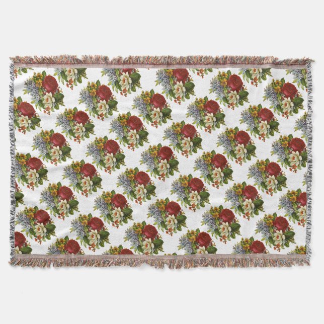 Couverture Beautiful Romantic Summer Bouquet with Red Rose (Devant)