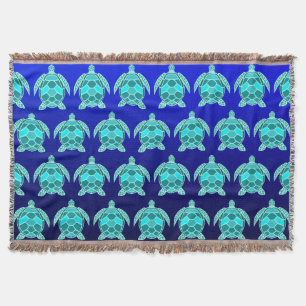 Couverture Beaux motifs de tortues turquoise sarcelle verte b