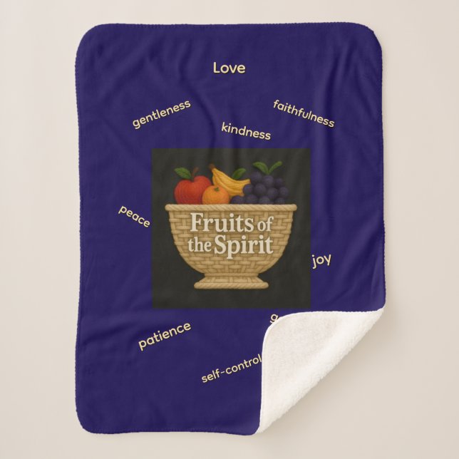 Couverture bébé en laine Sherpa Fruits de l'Esprit (Devant)