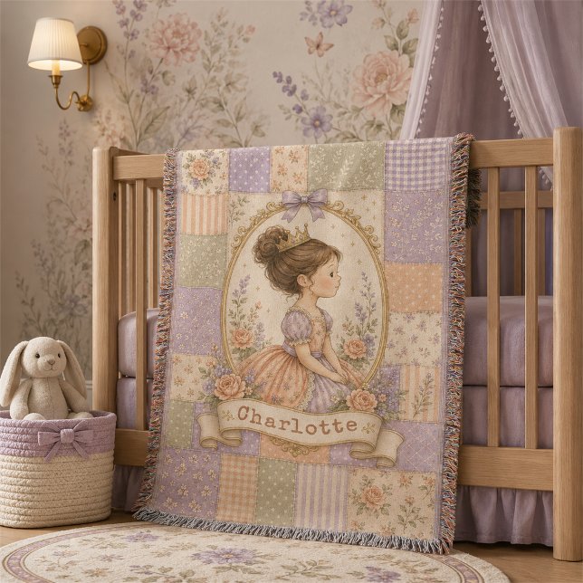 Couverture Bébé Fille Personnalisée Petite Princesse Camée (Créateur téléchargé)